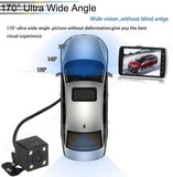 Dual Car Dashcam with Night Vision and 3 Inch LCD Screen