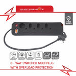 Electricmate 8-Way Multiplug with Overload Protection