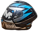 MT Stinger 2 Rush Blue helmet